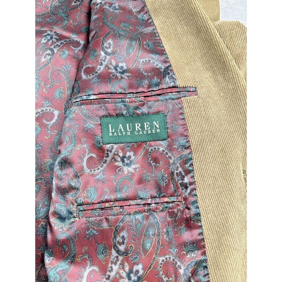 Lauren Ralph Lauren Corduroy Blazer Jacket Men's Size XL Brownish Tan Classic - Picture 5 of 16
